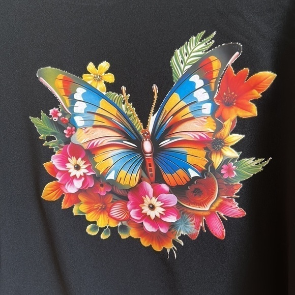 Floral Butterfly Dri Fit Crop Top | SIZE S - Picture 3 of 3